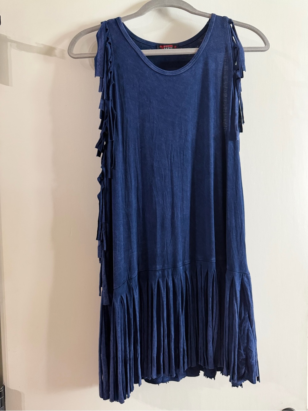 Sleeveless Fringe Top in Deep Navy